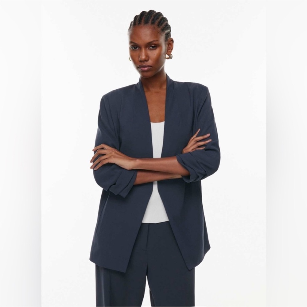 Babaton Deep Blue Power Blazer - Crepe